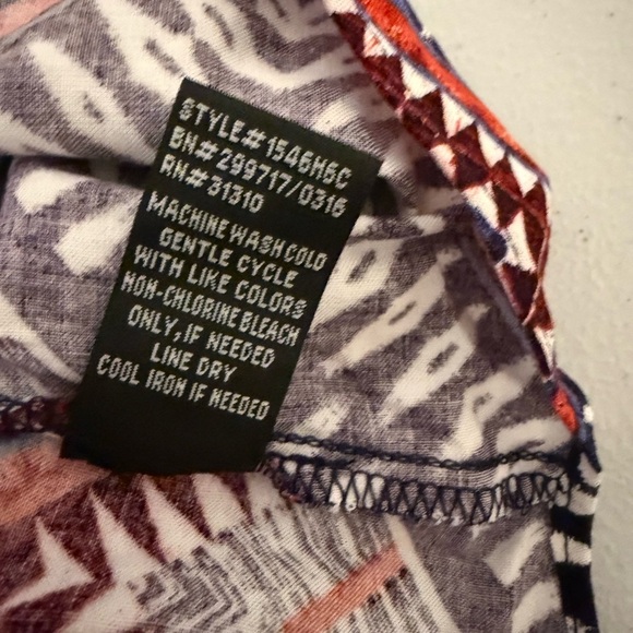 A. Byer Red White Blue Boho Chevron Tank Top Size 3X NWT - Picture 6 of 6